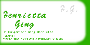 henrietta ging business card